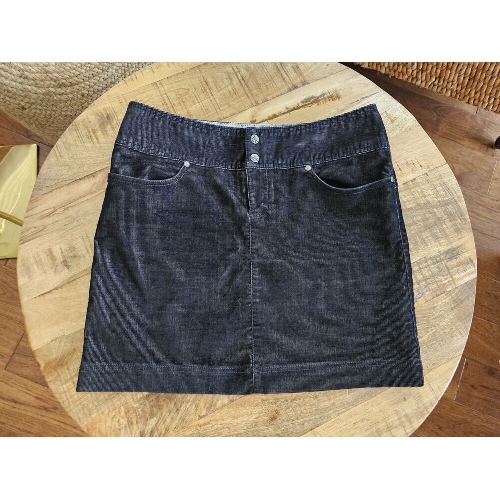 Athleta Womens Ridge Corduroy Snap Stretch Cotton Blend Mini Skirt Women’s 10